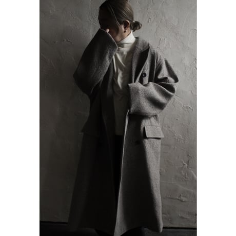 Wool Blend Double-Breasted Long Coat / 〼〼:masumasu