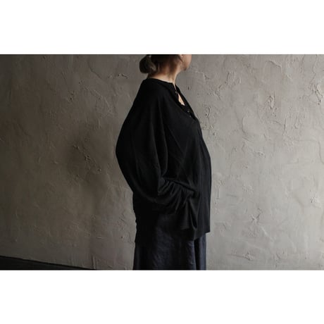 Linen Jersey Henley Neck Middle Length L/S Tee / 〼〼:masumasu