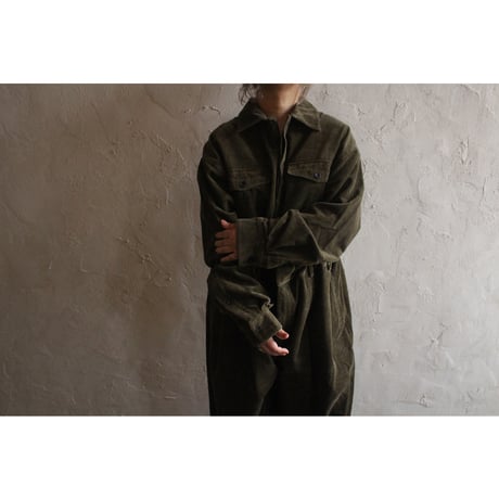 Vintage Washed Corduroy Euromilitary Jumpsuit / 〼〼:masumasu