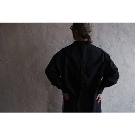 Cotton Typewriter Round Slit Long Officer Shirt / 〼〼:masumasu