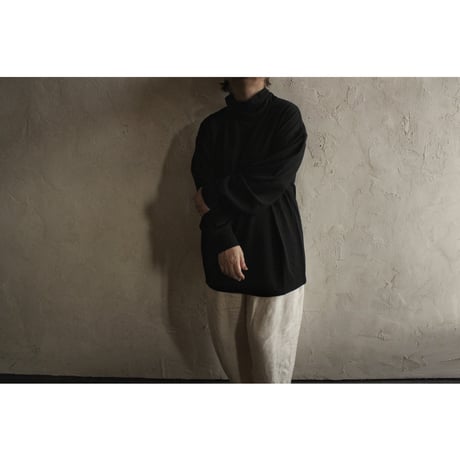 Super100s WOOL PlatingTurtleneck L/S Logo TEE / 〼〼:masumasu