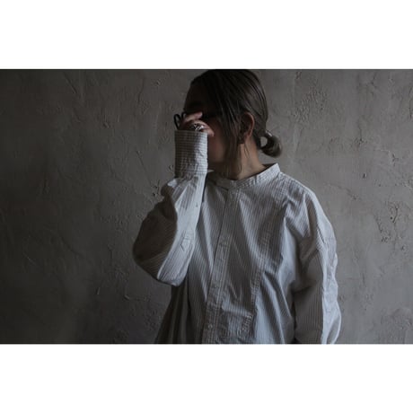 Cotton Typewriter Round Slit Long Officer Shirt / 〼〼:masumasu