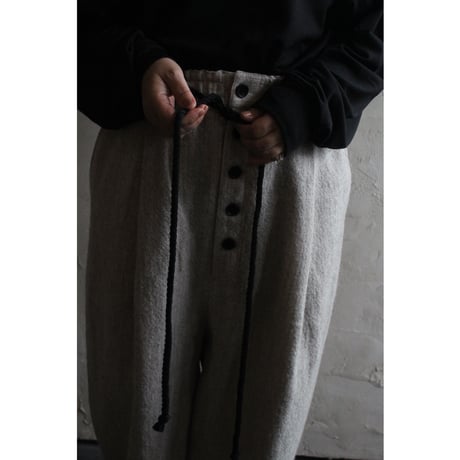 Shetland Wool Linen Rope Belt Easy Sarouel Pants / 〼〼:masumasu