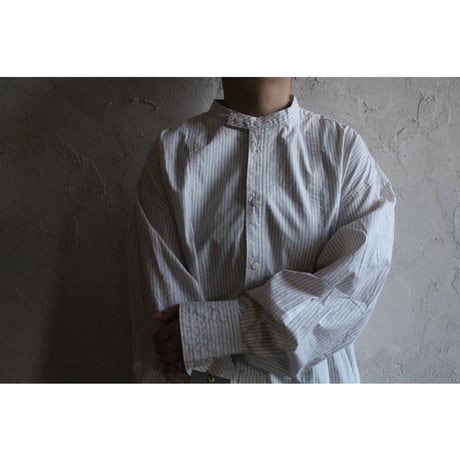 Cotton Typewriter Round Slit Long Officer Shirt / 〼〼:masumasu