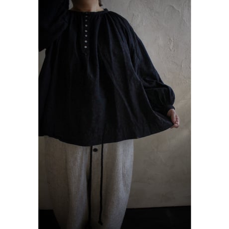 ANTIQUE JACOUARD CHURCH SMOCK BLOUSE / GAUZE#
