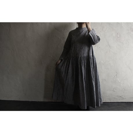 BUMPY COTTON SWITCHING GATHER ONE PIECE / GAUZE#