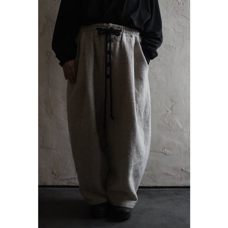 Shetland Wool Linen Rope Belt Easy Sarouel Pants / 〼〼:masumasu
