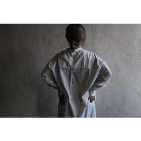 Cotton Typewriter Round Slit Long Officer Shirt / 〼〼:masumasu