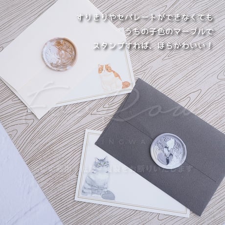 【STAMP】749：FLORAL CAT【スタンプヘッド】