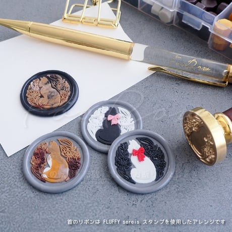 【STAMP】749：FLORAL CAT【スタンプヘッド】