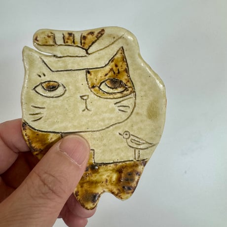 猫型豆皿　sa008503