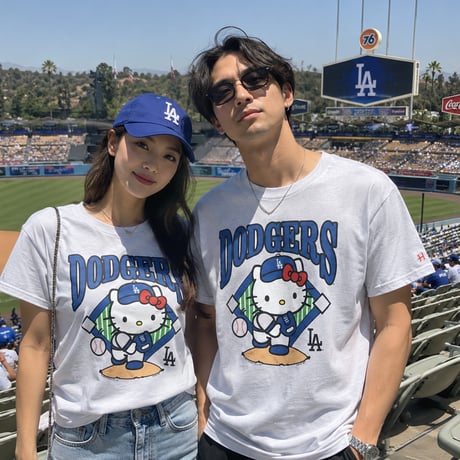 【限定コラボ】キティx LA ドジャース Tシャツ 2026 男女兼用