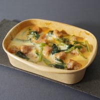 イタリアンソーセージとほうれん草のグラタン