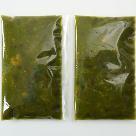 海老とレンズ豆のグリーンソース
