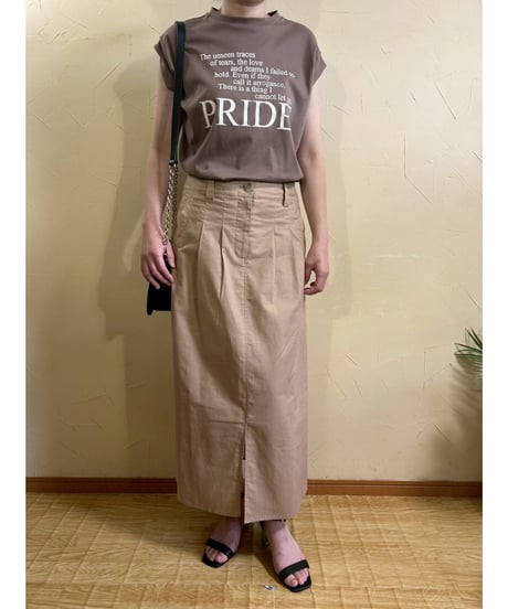 タックフレンチスリーブロゴTシャツ・全3色(￥7,590)