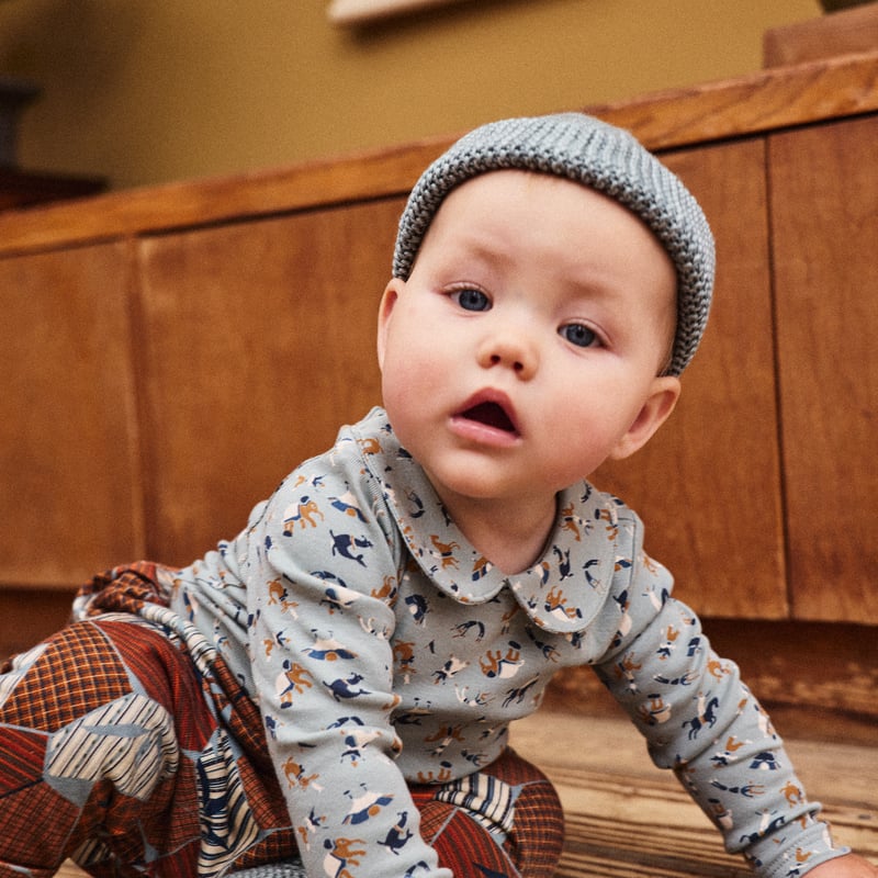 ☆ Misha&Puff / Baby Petit Collar Onesie - Onsen