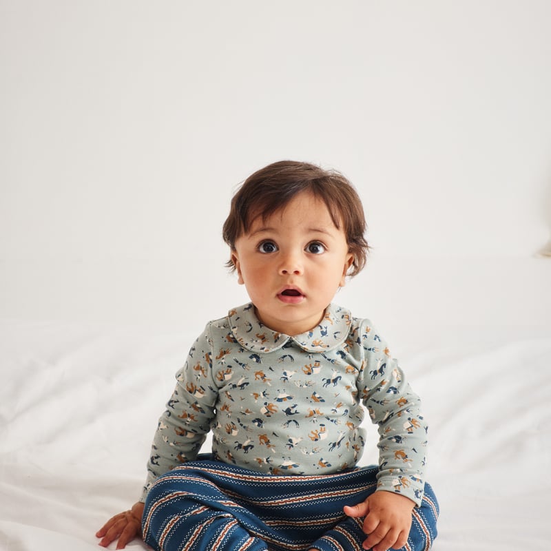 ☆ Misha&Puff / Baby Petit Collar Onesie - Onsen