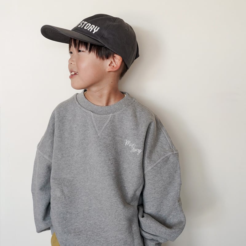 mainstory main story スエット スウェット グレー 8y ☆ main story / Crew Sweatshirt - Grey Melange |
