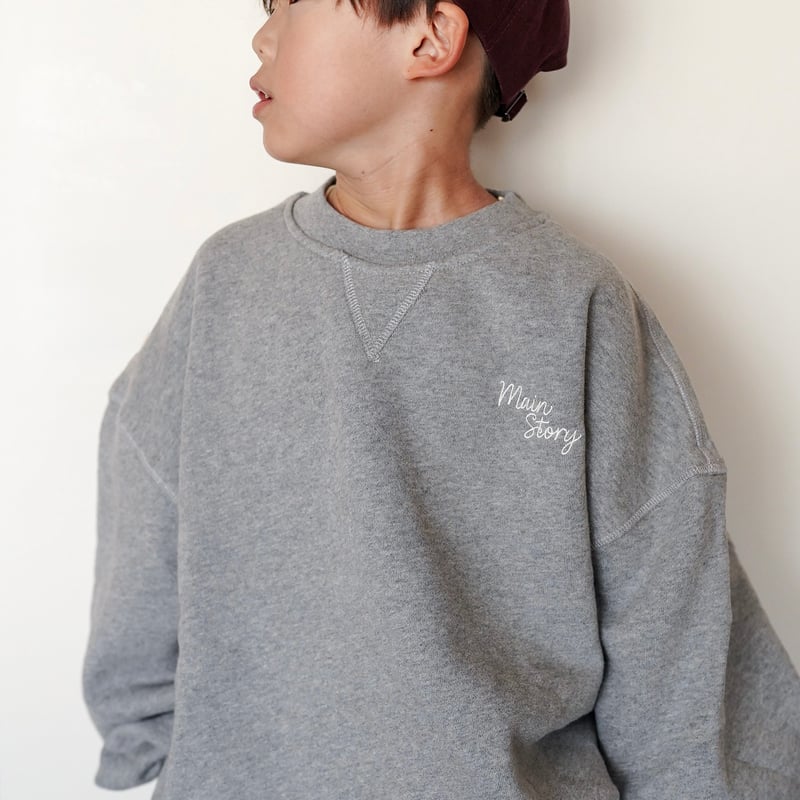 main story ／ クルーネックトレーナー ☆ main story / Crew Sweatshirt - Grey Melange |