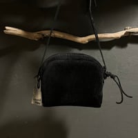 kudu革ポシェット　kudu革スエードポシェット　黒ポシェット　kuduポシェット／ Lot#215