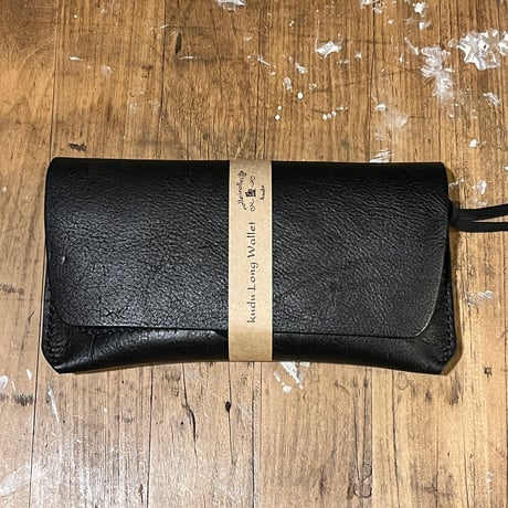 kudu革長財布 Long Wallet (black/suede/kudu)Lot#411
