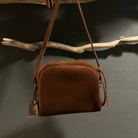 kudu革ポシェット　kudu革スエードポシェット　チョコレート色ポシェット　kuduポシェット／ Lot#200