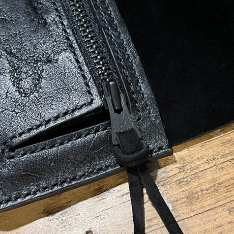 kudu革長財布 Long Wallet (black/suede/kudu)Lot#411