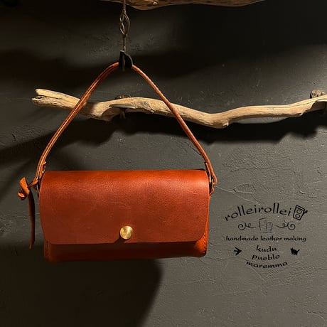 クラッチハンドバッグ Clutch handbag(#023赤茶/maremma box)Lot#393