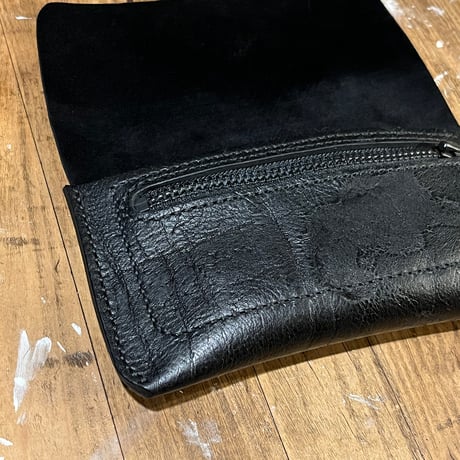 kudu革長財布 Long Wallet (black/suede/kudu)Lot#411