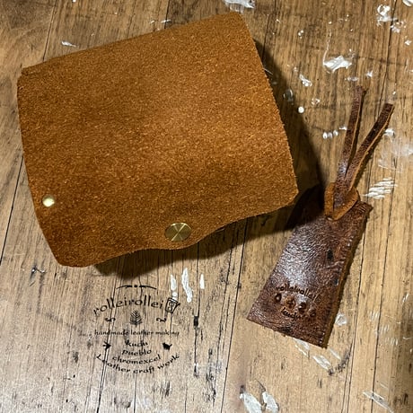 kudu革折り財布 左利き用(autmun spice/suede/kudu)Lot#426
