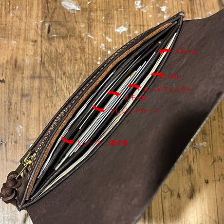 New!デザイン プエブロ長財布 Long Wallet(Castagno/pueblo)Lot#437