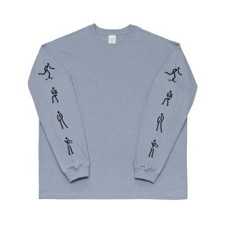 AOS Pictogram Oversized L/S Tee (Acid Blue x Black)