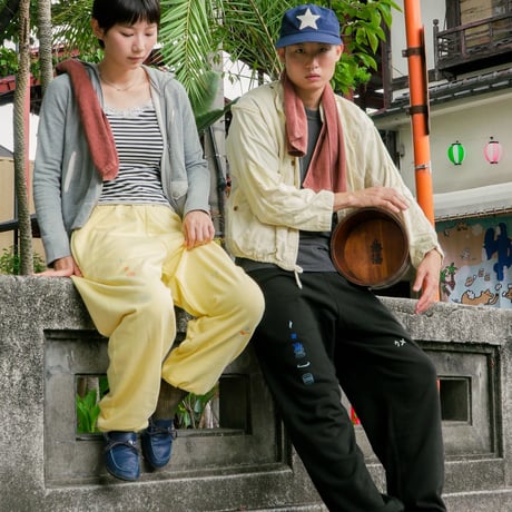 【サウナの梅湯】ｳメYU Sweatpants(black/yellow)