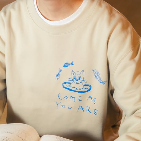 【源湯】 COME AS YOU ARE SWEAT SHIRTS《Sumi black / Sand Beige》