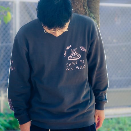 【源湯】 COME AS YOU ARE SWEAT SHIRTS《Sumi black / Sand Beige》