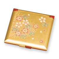 M15280-7　角コンパクトミラー　箔工芸花あかり