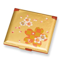 M16371-1　角コンパクトミラー　箔工芸桜ロマン