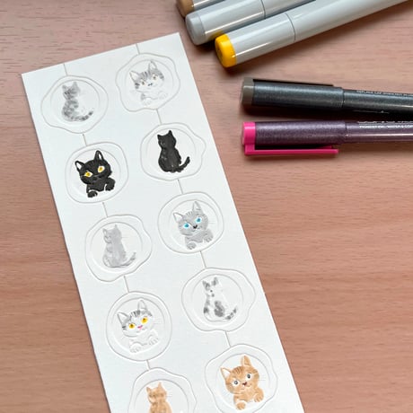 《STAMPAPER》ふわとろこねこシール