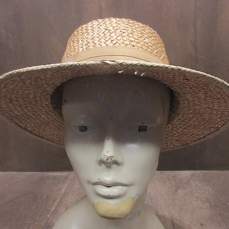 ビンテージ~70's○ストローハットsize XL○260722z4-m-ht-strメンズ麦