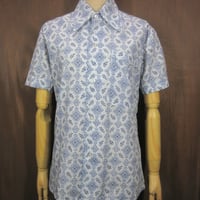 ビンテージ70's●DEADSTOCK ASIA総柄半袖シャツsize M●260812z4-m-sssh-otデッドストックトップスメンズ古着花柄