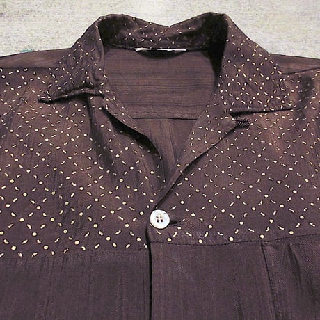 ビンテージ50's●Holly craft切り返しデザイン半袖ループカラーシャツsize S●260830m5-m-sssh-lpトップスメンズ古着