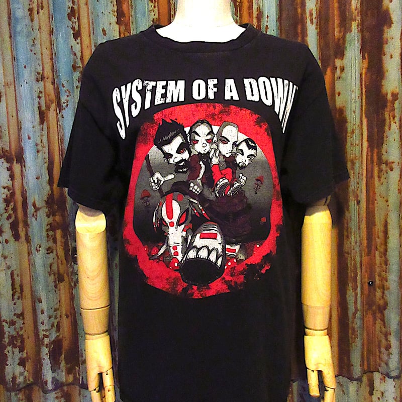 ビンテージ2000's○SYSTEM OF A DOWNプリントTシャツ黒size M○260