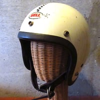 BELL R-T ジェットヘルメット オレンジ ビンテージ70's○BELL R-Tバイザー付きジェットヘルメットオレンジsize