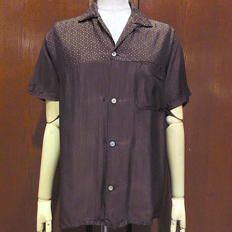ビンテージ50's●Holly craft切り返しデザイン半袖ループカラーシャツsize S●260830m5-m-sssh-lpトップスメンズ古着