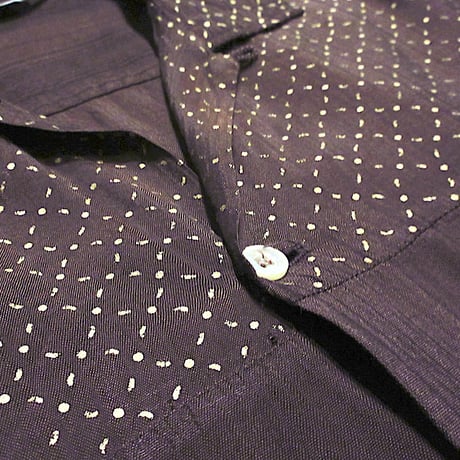 ビンテージ50's●Holly craft切り返しデザイン半袖ループカラーシャツsize S●260830m5-m-sssh-lpトップスメンズ古着