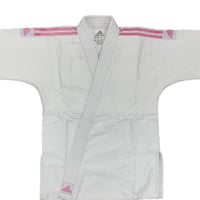 アウトレット　※大きめ柔道衣【上下】J650ピンクストライプ  CONTEST　145cm～180cm　※帯別売