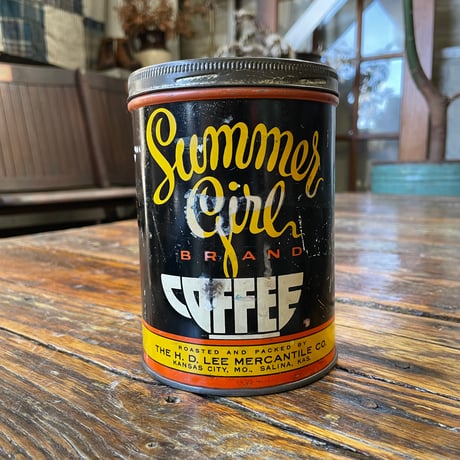 1940’s Summer Girl Lee コーヒー缶 蓋付き
