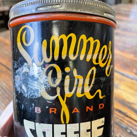 1940’s Summer Girl Lee コーヒー缶 蓋付き