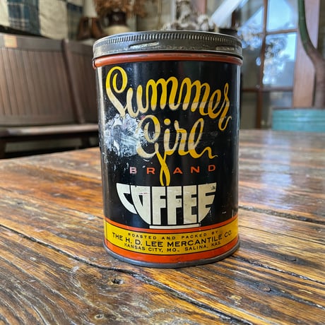 1940’s Summer Girl Lee コーヒー缶 蓋付き