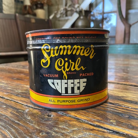 1940’s Summer Girl Lee コーヒー缶 蓋付き
